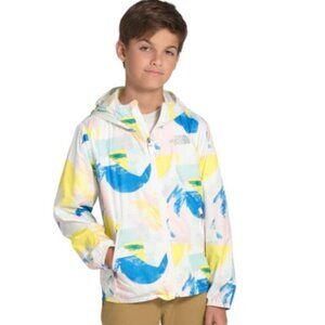 North Face Novelty Flurry Wind Breaker White/Blue/Yellow Hoodie